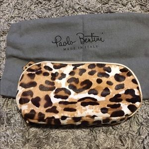 Paolo Bentini Italy Cheetah Fur Cosmetic Bag
